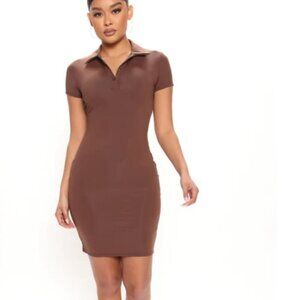 Fashion Nova Collared Stretch Henley  Dress